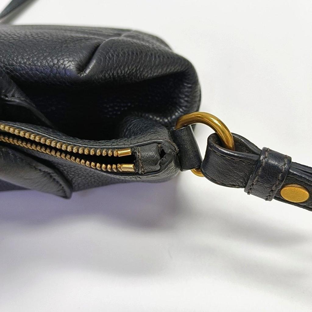 [Pre-Owned] Leather Fabric Double Shoulder Strap Calfskin Handheld Shoulder Crossbody Bag Regular - Good #9R0G89
