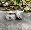 925 Silver Handmade Trinket Kajal Casket Jewelry Box , Surma Kumkum Sindoor Container, Floral round shape 2.5 cm dia 13.4 gms Temple Pooja