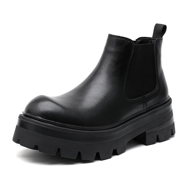 Мужские ботинки челси 2024 новые британские низкие труба-сигара мужские высококлассные на толстой подошве ботинки мартин 7367-A