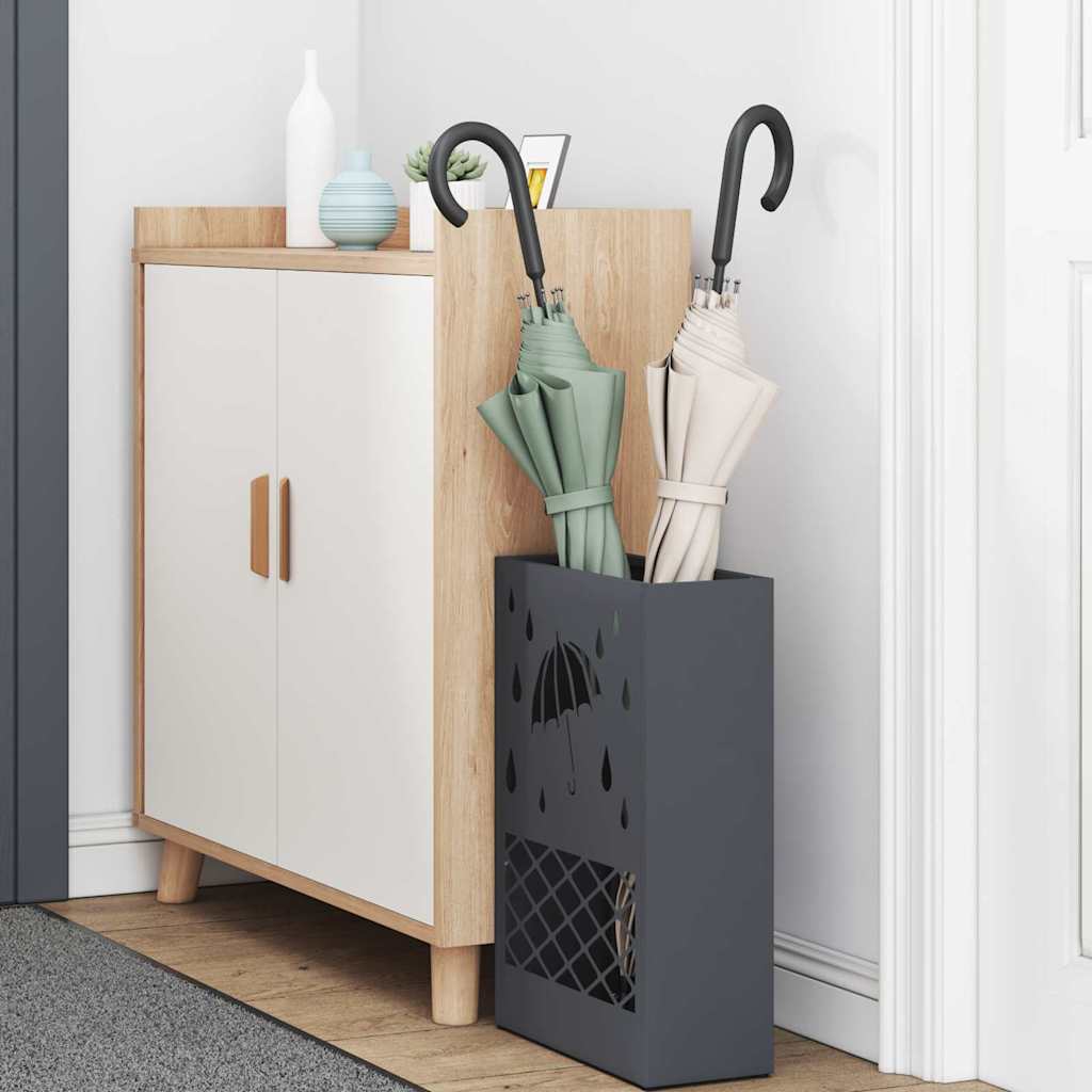 Umbrella Stand Anthracite 28 x 12 x 41 cm Steel