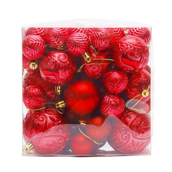 36/40/50 шт. набор рождественских шаров, красочные небьющиеся декоративные безделушки для рождественской елки, праздничные подвесные украшения со шнуром для домашнего магазина, витрины