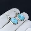Larimar Gemstone 925 Sterling Silver Earring, Boho Silver Jewelry Dangle Earrings, Gifts For Valentine Gifts For Her