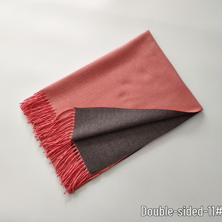 Осень/Зима 2024 Двусторонний красный шарф из имитации кашемира - Однотонный, Теплая шаль для женщин, Европейский и американский стиль.