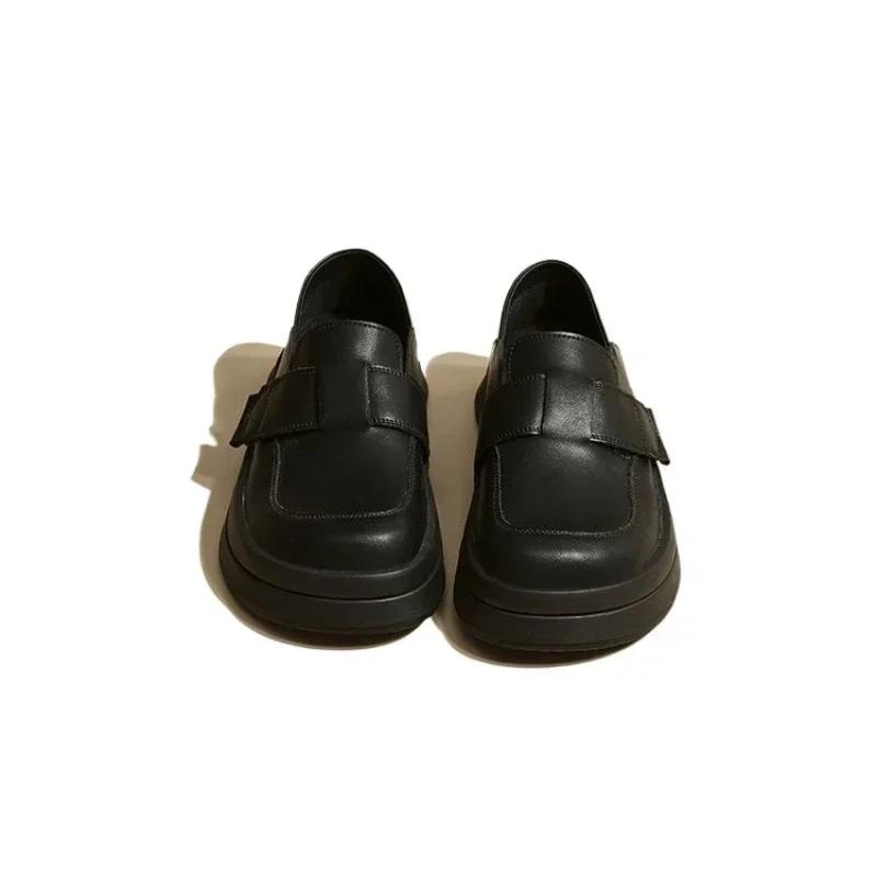 Модные винтажные женские лоферы из замшевой кожи, французский стиль, на массивной подошве, слипоны, повседневная обувь, удобная женская весенняя обувь