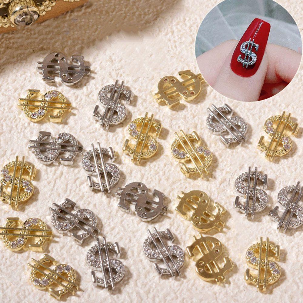 3D Money Coin Design Dollar Nail Art Decorations Nail Art Rhinestone Manicure DIY Nail Jewelry