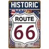 Винтажная металлическая табличка Route 66, Домашняя табличка, Металлический постер, Жестяная табличка, Настенные постеры, Ретро-эстетика, Декор комнаты, Настенное искусство, Украшение