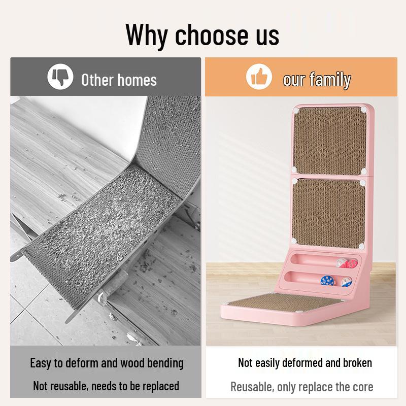 Большая L-образная розовая когтеточка и когтеточка - Игрушка-когтеточка из гофрированного картона