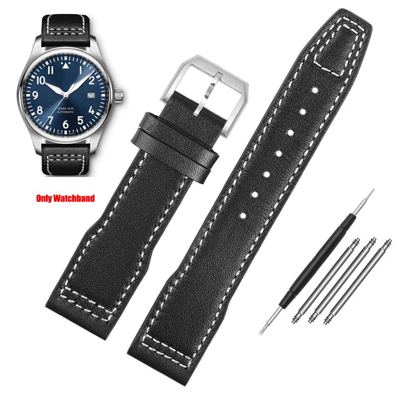 Для IWC Пилоты Маленький Принц Часы IW327004/IIW377714 Mark16/17/18 Португальский Кожаный Ремешок 20 21мм Мужской Часовой Ремешок Пояс Браслет
