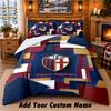 Bologna FC Pattern Bedding 3Pcs Set Custom Name, Bed Sheet And Pillowcases For Home Bedroom
