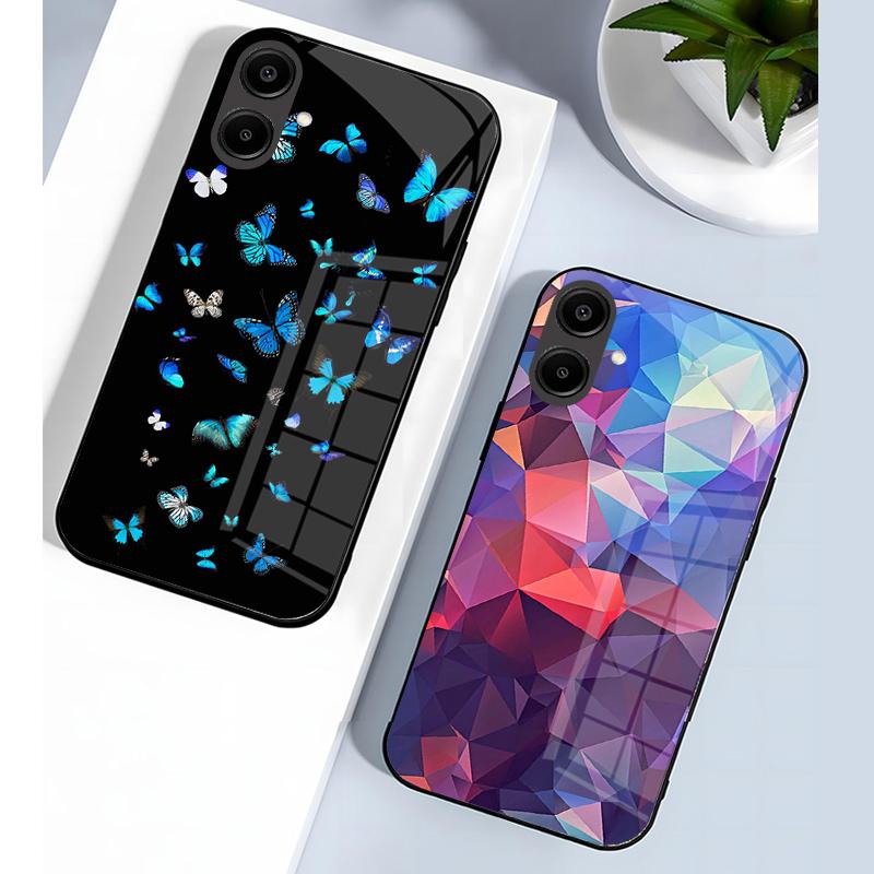 Ударопрочный чехол из закаленного стекла для Samsung Galaxy A56 A36 A26 A16 A06 5G, задняя крышка телефона, роскошный корпус Coque, полный протектор для объектива