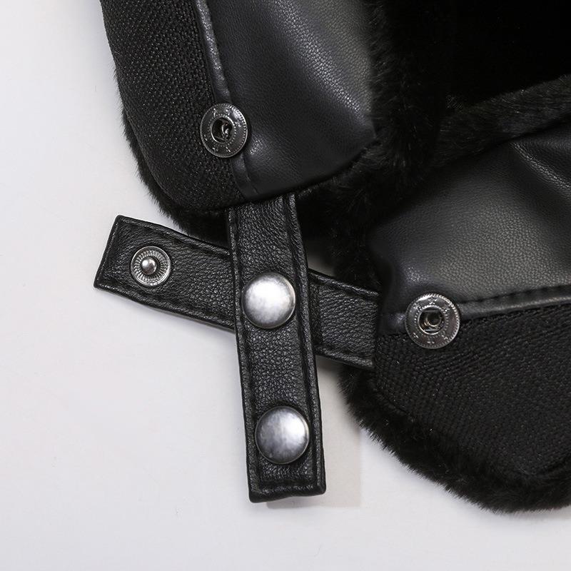 Winter Men's Outdoor Windproof and Cold-proof Ski Hat, Ear Protector, Thickened Velvet Warm Hat