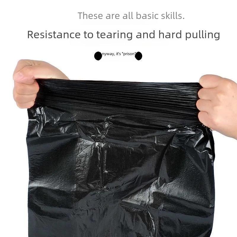 Heavy-Duty Black Kitchen Garbage Bags - Large Disposable Vest-Style