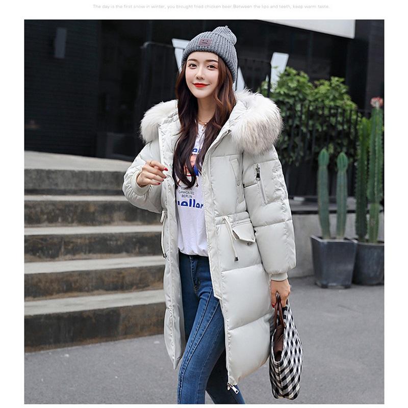 Женская модная зимняя куртка с меховым воротником и капюшоном, хлопковое пальто, женская теплая куртка типа плаща с надписью