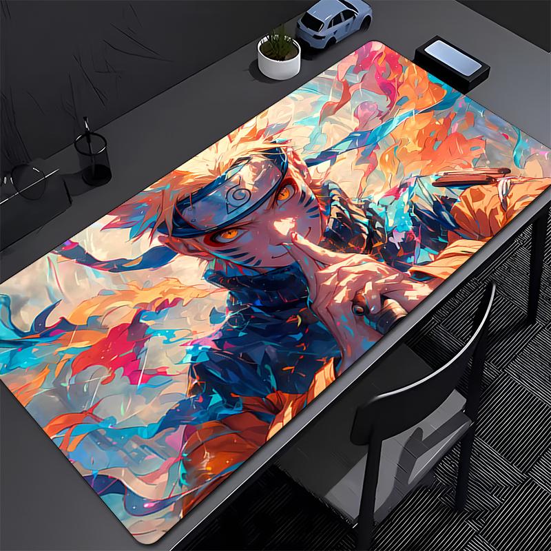 Mouse Pad Office Naruto Uzumaki Gamer PC Computer HD Print Desk mat Keyboard Anime Gaming Accessories Edge White Mousepad Carpet