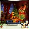Home Decoration Christmas Tree Santa Santa Printing Poly Poly Petrapean Tapery Wall Decoration Background Cloth Tapiz