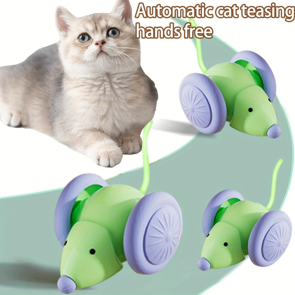 Интерактивная электрическая игрушка для кошек, автоматически движущаяся машинка-мышь с умным обходом препятствий, перезаряжаемая, самоиграющая, дразнилка для котят