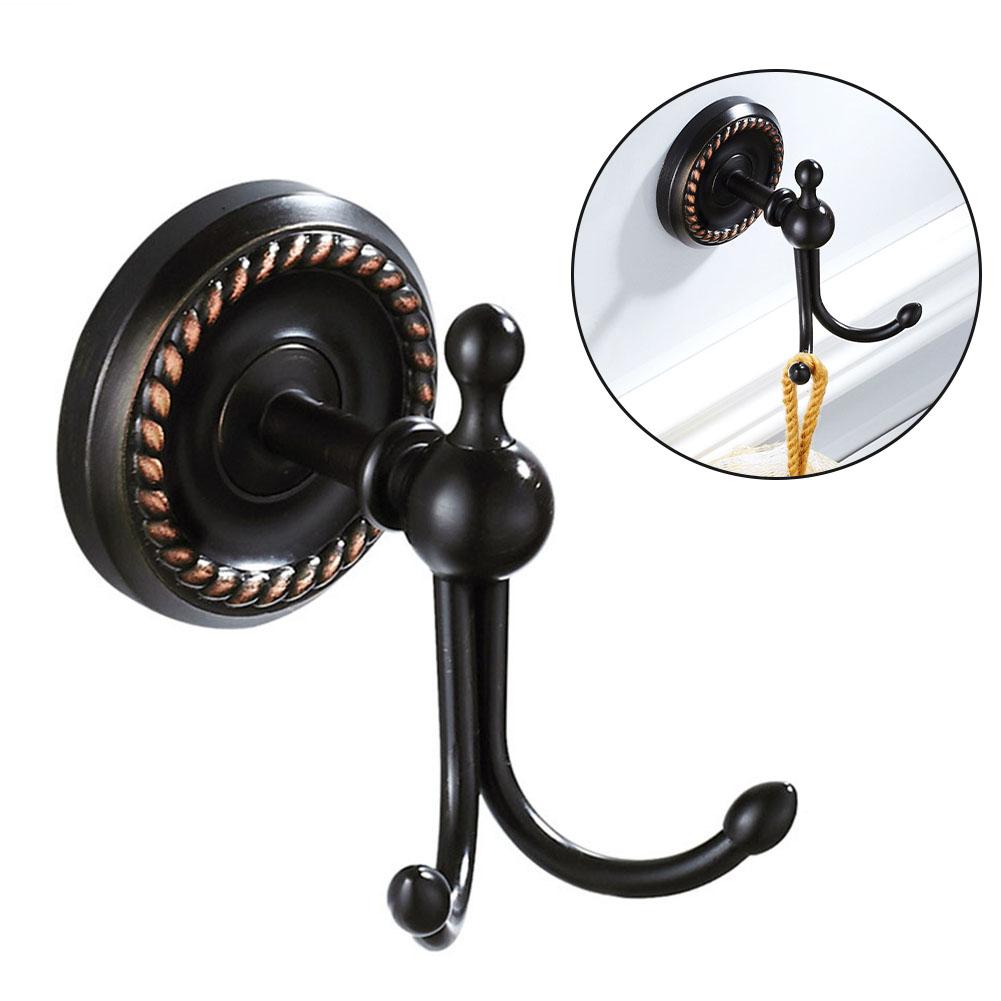 Brass coat hook with black bronze finish for bathroom and kitchen reliable and solid with installation hardware