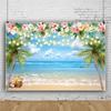 Summer Hawaii Beach Backdrop Tropical Flowers Aloha Luau Sea Surfboard Holiday Party Birthday Photography Background Decor Props