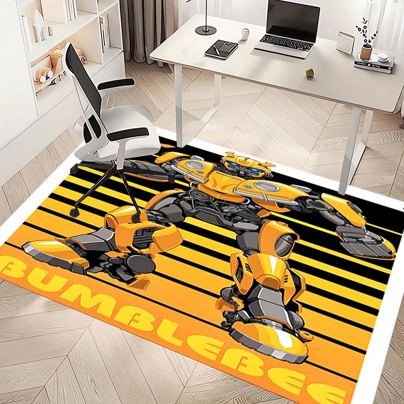 1pc Bumblebee Print Area Rug - Soft, Washable Non-Slip Indoor Mat, Living Room, Home Office Decorative Rug,Office Decorative