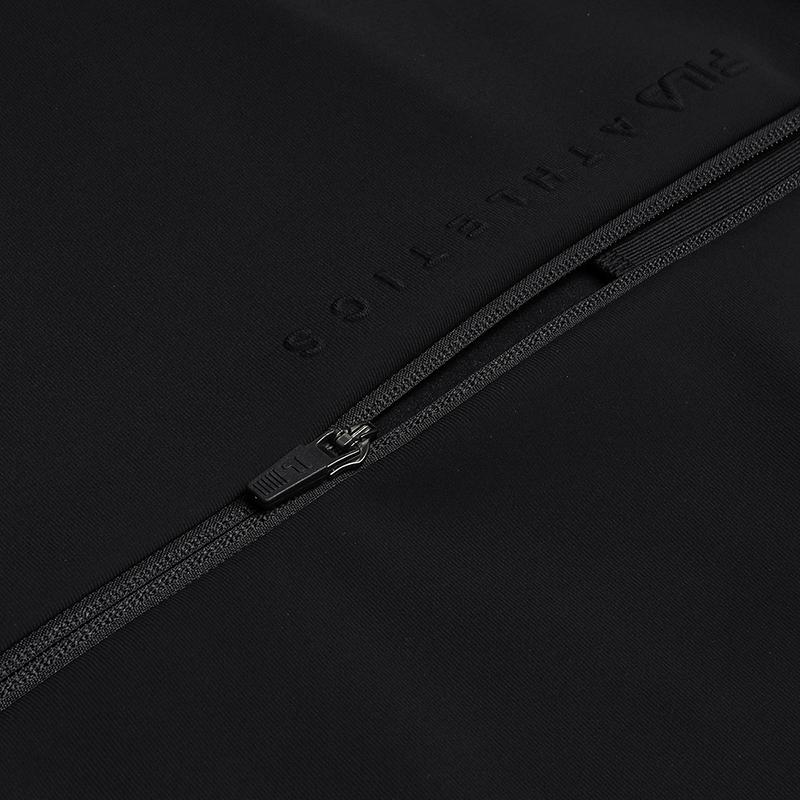 Fila Fitness Basic Minimalist Sports Casual Versatile Comfortable Knitted Jacket Men Jackets Deep-Black A11M611502FBK