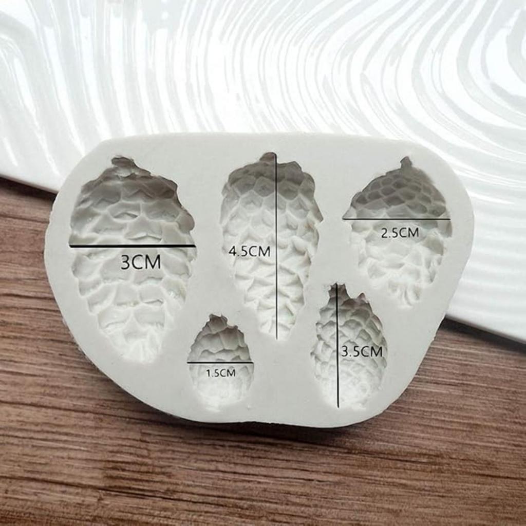 5-Cavity Pinecone Cake Fondant Mold, Pine Cone Silicone Chocolate Candy Mold Cake Cupcake Decorating Tools Sugar Craft Gum Paste Polymer Clay Mold