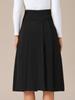 Allegra K Women's High-Waisted Knee-Length Midi Skirt, A-Line Pleated, Perfect for Work or Office, Size M, Black