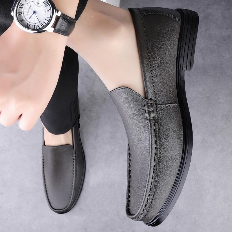 Genuine Leather Men Casual White Gentleman Loafers Slip On Shoes Low Heel Walking Male Comfortable Driving Shoes Brand Moccasins