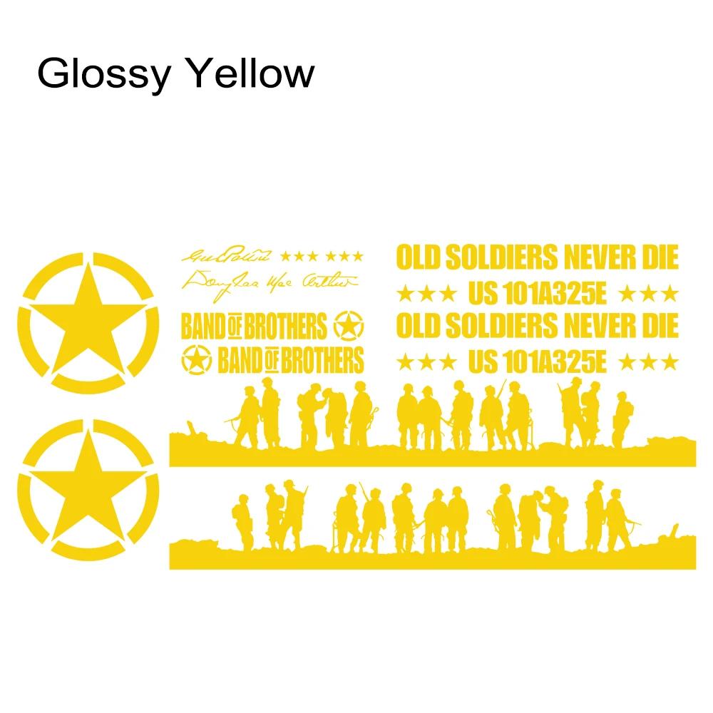 12PCS Car Door Vinyl Stickers For Jeep Wrangler JK TJ Jl YJ Auto Pentagram Soldiers Body Decoration Vinyl Decals Accessories
