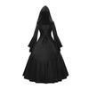 Women's Retro Gothic Long Sleeve Hooded Dress Lace Flare Sleeve Dress