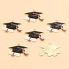 Graduation Season DIY Alloy Enamel Charms: Cap, Flowers, and Book Pendants