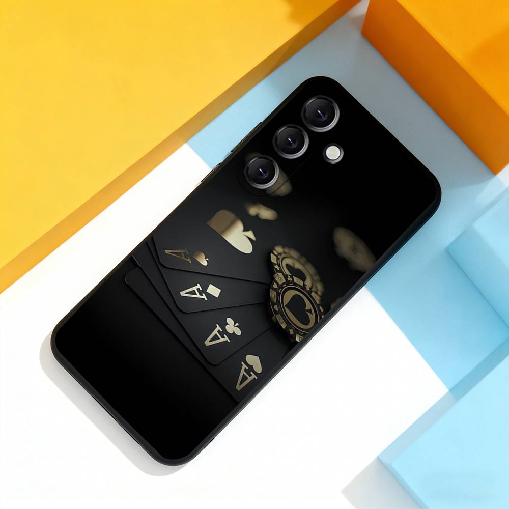 Poker Ace of Spades Phone Case For Samsung Galaxy A 22,71,53,52,51,72,73,5G,Note,J7,8,9 Soft Black Cover