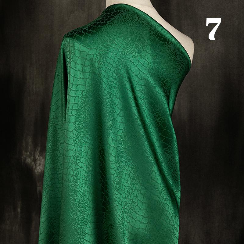 Ткань с принтом под крокодила, микрострейч, черная жаккардовая ткань на метр для платьев, одежды, шитья, однотонная, рукоделие, гладкая