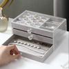 Clear Acrylic Jewelry Box with 3 Drawers and Velvet Lined Clear Jewelry Storage Box, Stud Earrings Necklace Jewelry Storage Box
