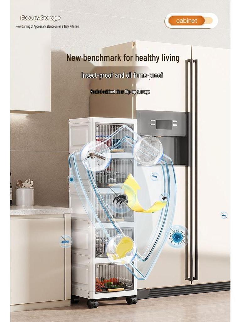 Откидной шов Узкий шкаф для хранения для кухни, ванной комнаты или гостиной