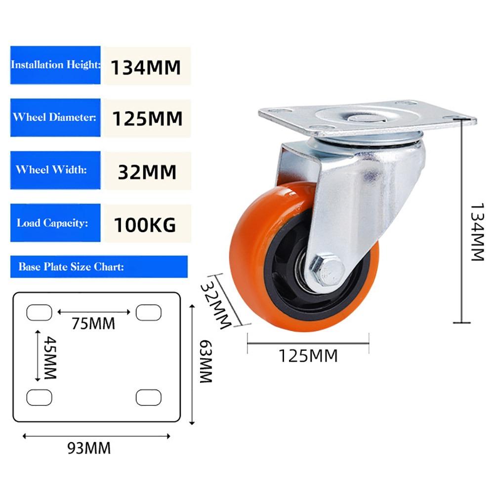 Blackheart Orange Face Furniture Castor 3" / 4" /5'' Wheel Industrial wheels  Table Shelf