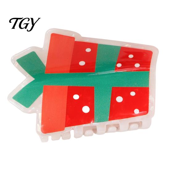 Comfortable Hair Clips for Daily Wear Christmas Claw Clip Women, Acrylic Festive Accessories with Elk Santa Snowflake Party Ornaments Patterns,