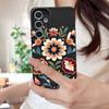 Чехол с рисунком из мультяшных цветов для Samsung S26 S25 Ultra S24 FE S23 Plus S22 S21 A15 A16 A17 A35 A36 A37 A54 A55 A56 A57 5G Кожаная текстура Мягкая крышка
