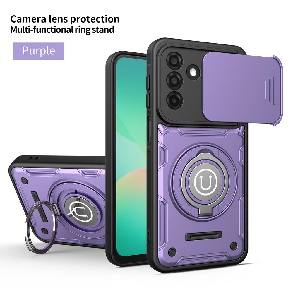 Slide the Cover to Protect Camera Case For Samsung Galaxy A27 A37 A57 A17 A07 A06 A16 A26 A36 A56 A55 A35 Ring Stand Cover