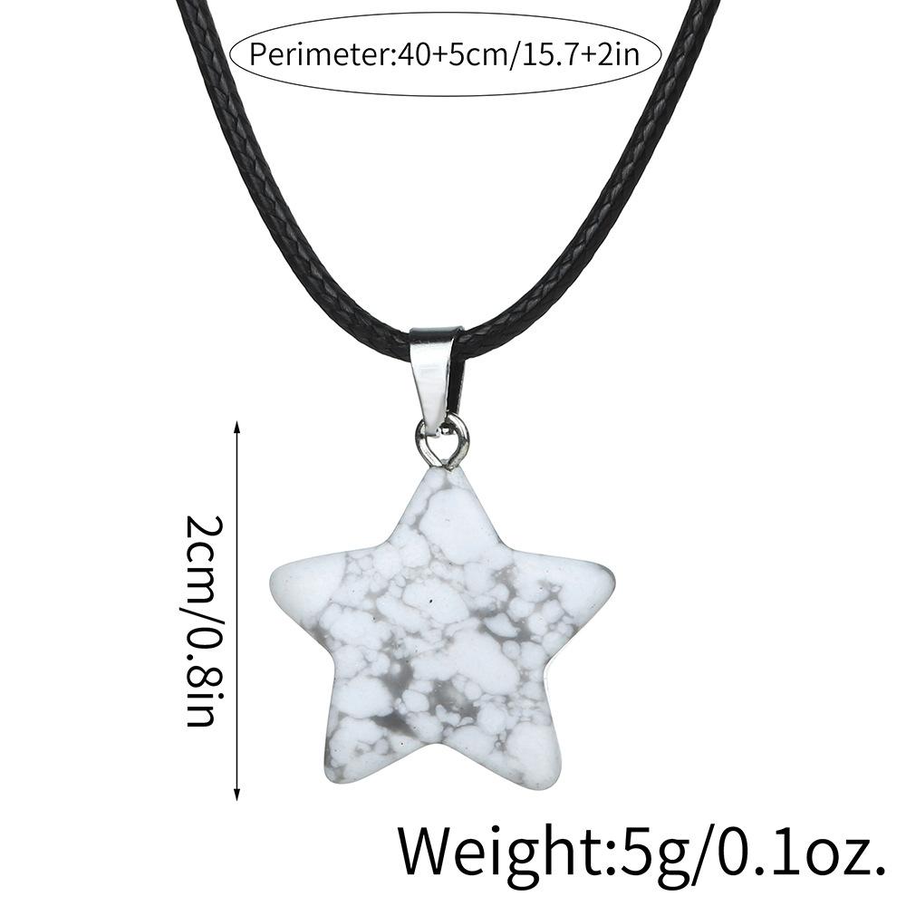 Natural stone star pendant, Xiuyu, blue patterned stone, pentagram necklace, jewelry