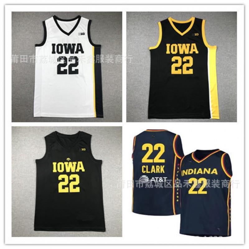 Caitlin Clark Iowa Hawkeyes 22 Embroidered Basketball Jersey Unisex Cotton Sports Uniform