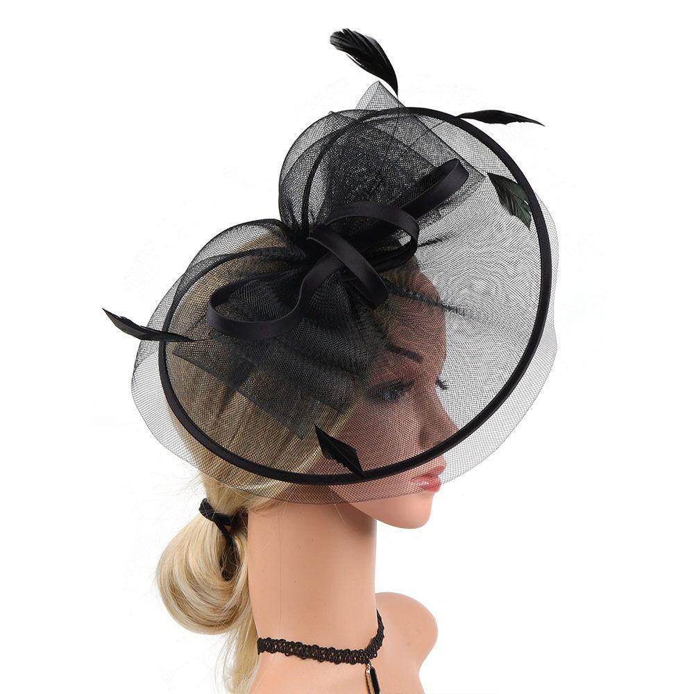 Шляпка-fascinator с перьями Сетчатый головной убор невесты Новая заколка для волос