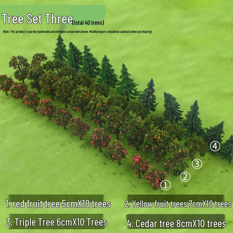 DIY Handmade Architectural Sand Table Model: Garden Scene with Micro Landscape Miniature Trees