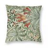 William Morris Green Weeds Square Pillowcase Polyester Linen Velvet Printed Zip Decor Home