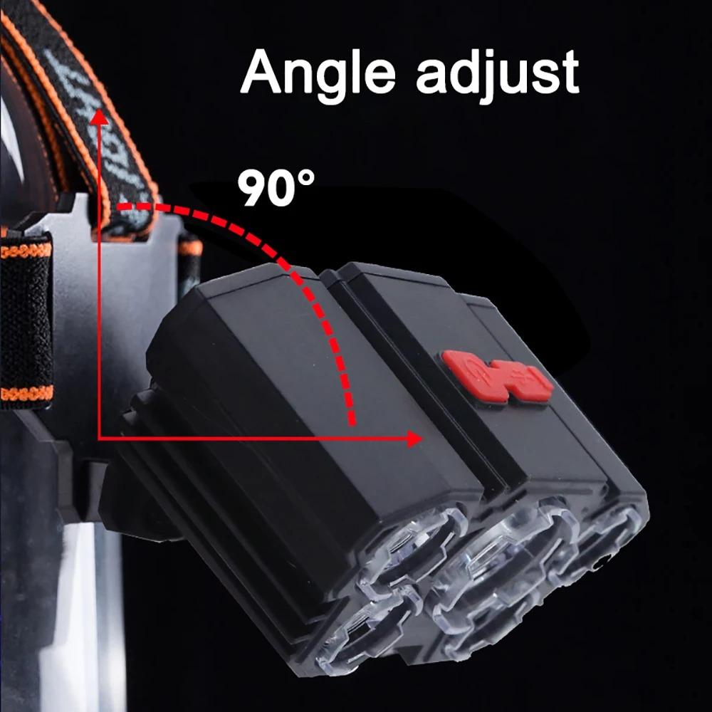 5 LED Headlamp Rechargeable with Built In Battery Strong Light Headlight Camping Adventure Fishing Head Light Flashlight