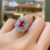 Jewelry Imitation Colored Treasure Ring, Retro Style Ring, Sparkling Diamond-Set Women'S Ring 8 * 10