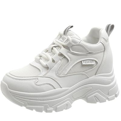 Модные 8 см платформы танкетки Весна смешанные цвета комфорт искусственная кожа новые осенние женские папочки вулканизированные толстые кроссовки дышащая обувь