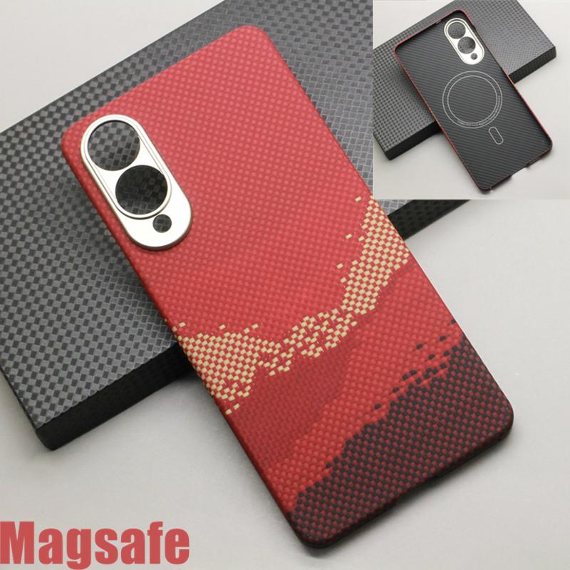 Магнитный чехол из углеродного волокна для Samsung Galaxy S25 Edge Magsafe Противоударная защитная крышка Арамидное волокно Galaxy S25 Edge Магнитный чехол