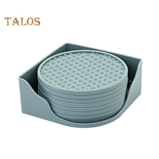 8 шт. подставка для напитков с держателем, нескользящая рифленая конструкция, силиконовая подставка, термостойкая, можно мыть в посудомоечной машине, коврик для чашки, принадлежности для бара