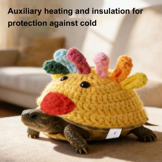 Knitted Turtle Sweater Tortoise Shell Chick Costume Handmade Cute Chicken Warm Outfit with Adjustable Strap for Tortoise Turtle Photo Prop Party