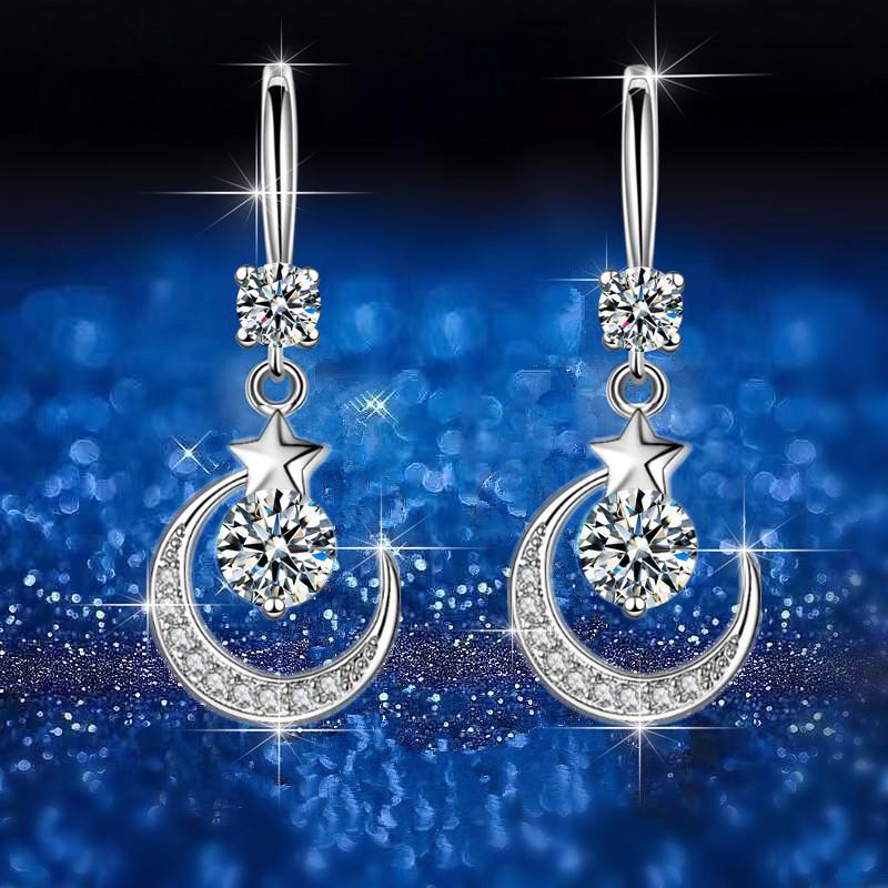 Wish star myth moon shape earrings simple personality niche elegant earrings earrings